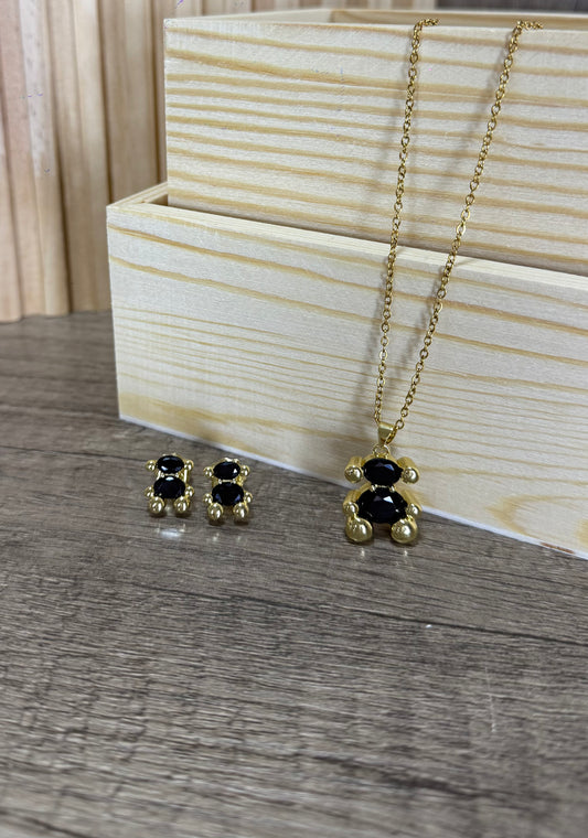 Set osito con piedra